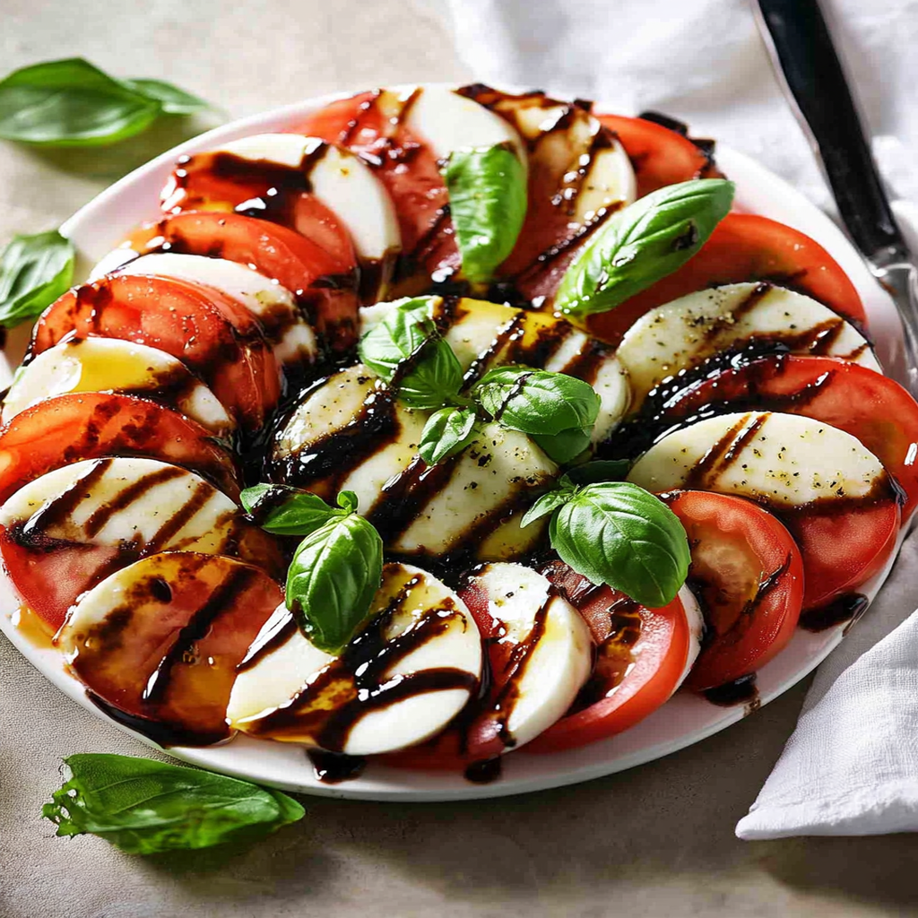 Classic Caprese Salad with Fresh Basil and Balsamic Glaze